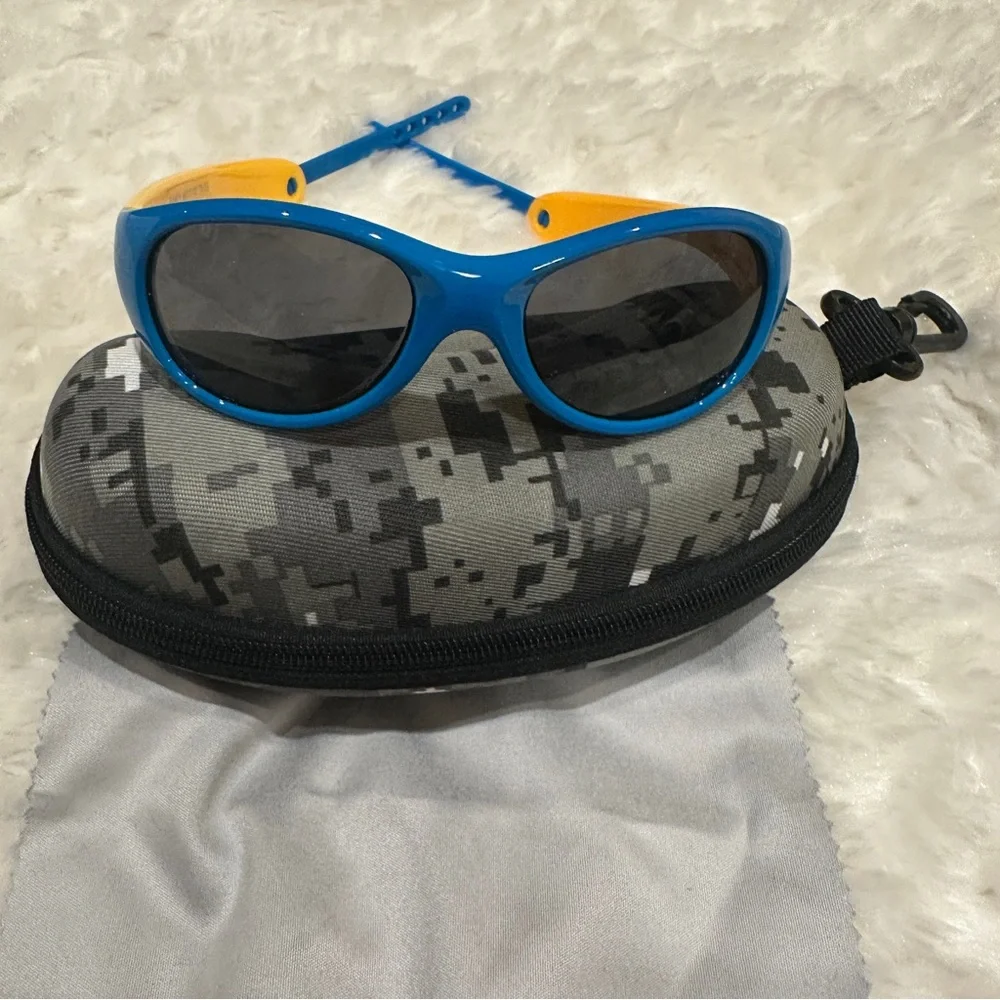 NorthStores Baby/Toddler Polarized UV Protection Sunglasses Blue/Yellow w/ Case